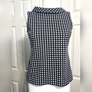 Talbots Women's Sleeveless Gingham Cottagecore Top Sz SP